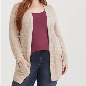 blush longline knit cardigan